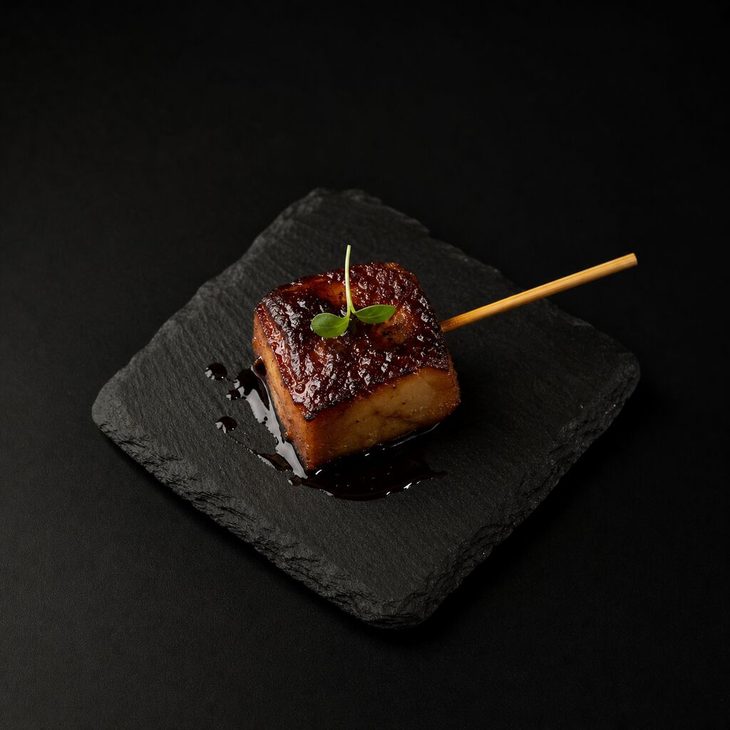 Seared foie gras on a skewer